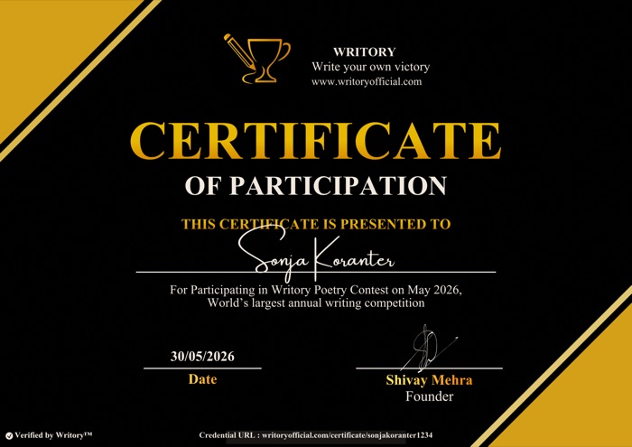 Certifikat Writory — maj 2026, Sonja Koranter